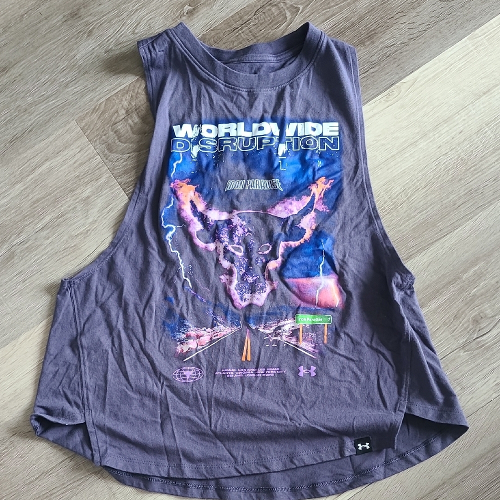 Under Armour Graphic Muscle Tee in Purple S